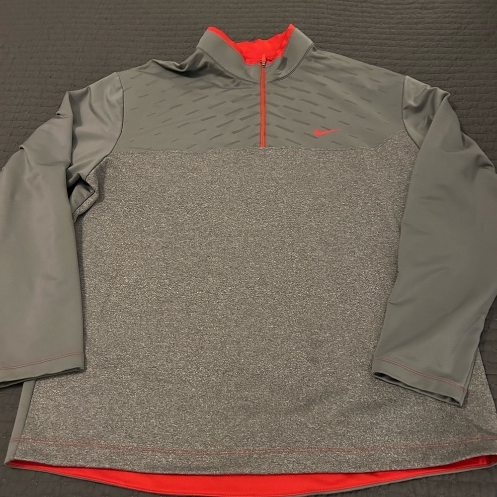 Nike Golf Therma-Fit Tour Performance 1/4 Zip Pullover Gray with Red. XXL